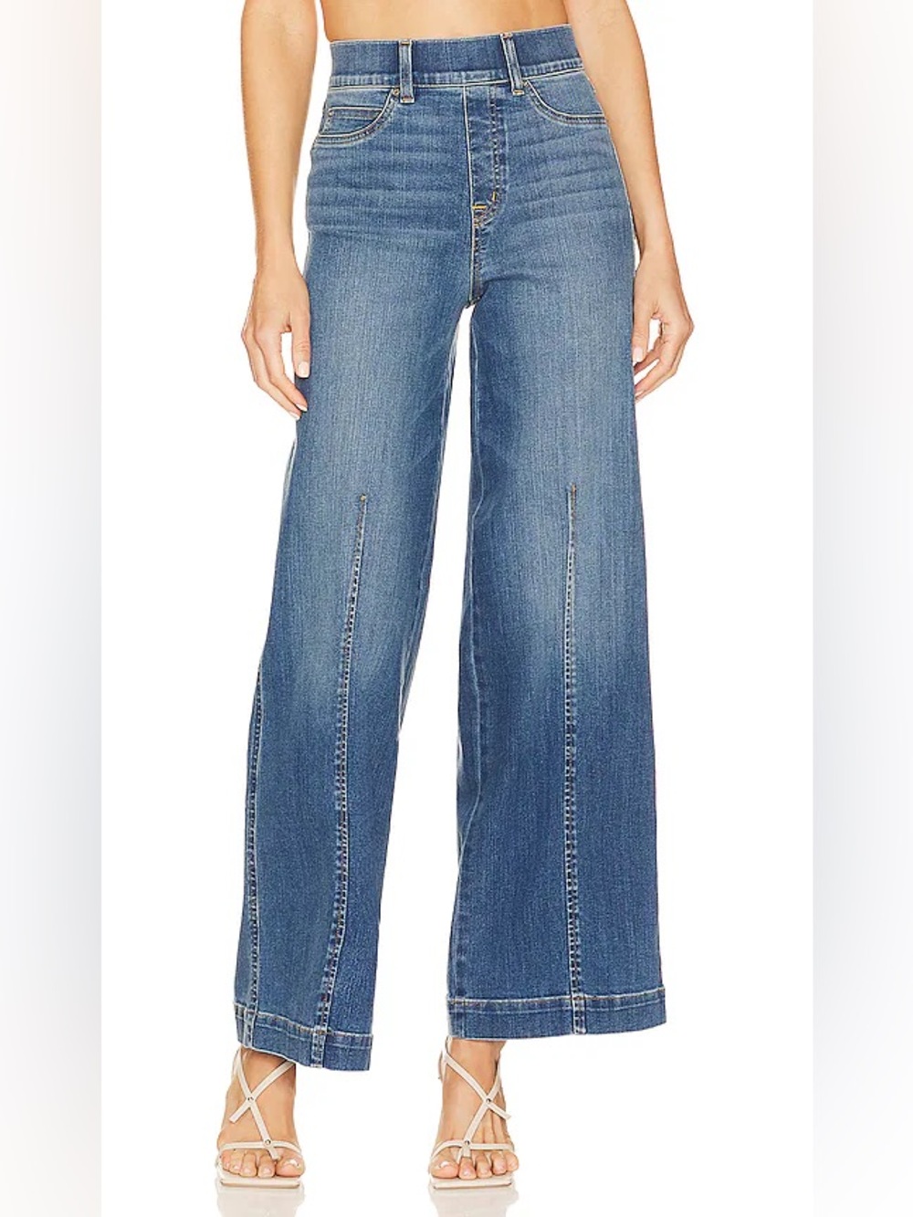 SPANX Seamed Front Wide Leg Jean Vintage Indigo REVOLVE Plus Size 1X Jeans Blue